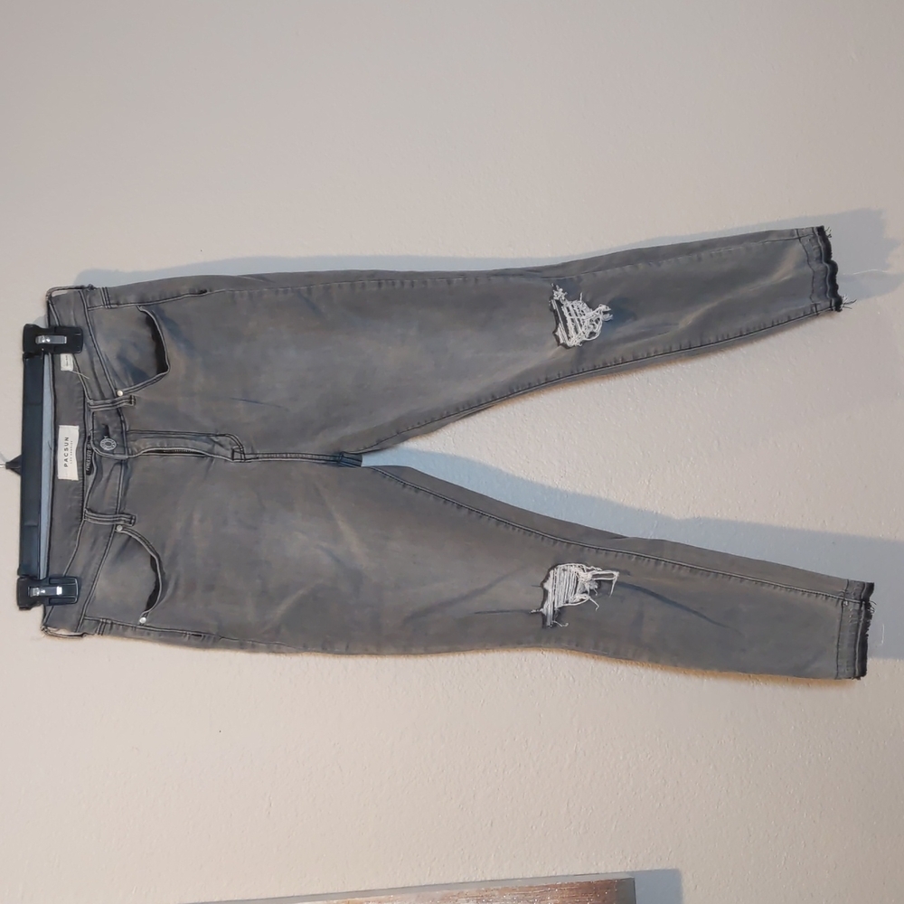 Pacsun distressed high-rise ankle jeggings
